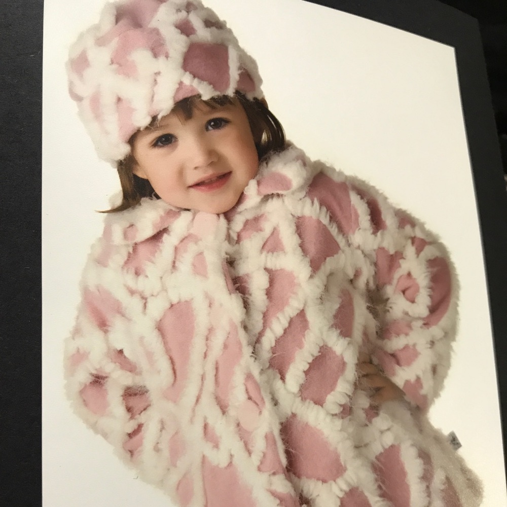 Corky n Comp fashion coat pink and white 2T